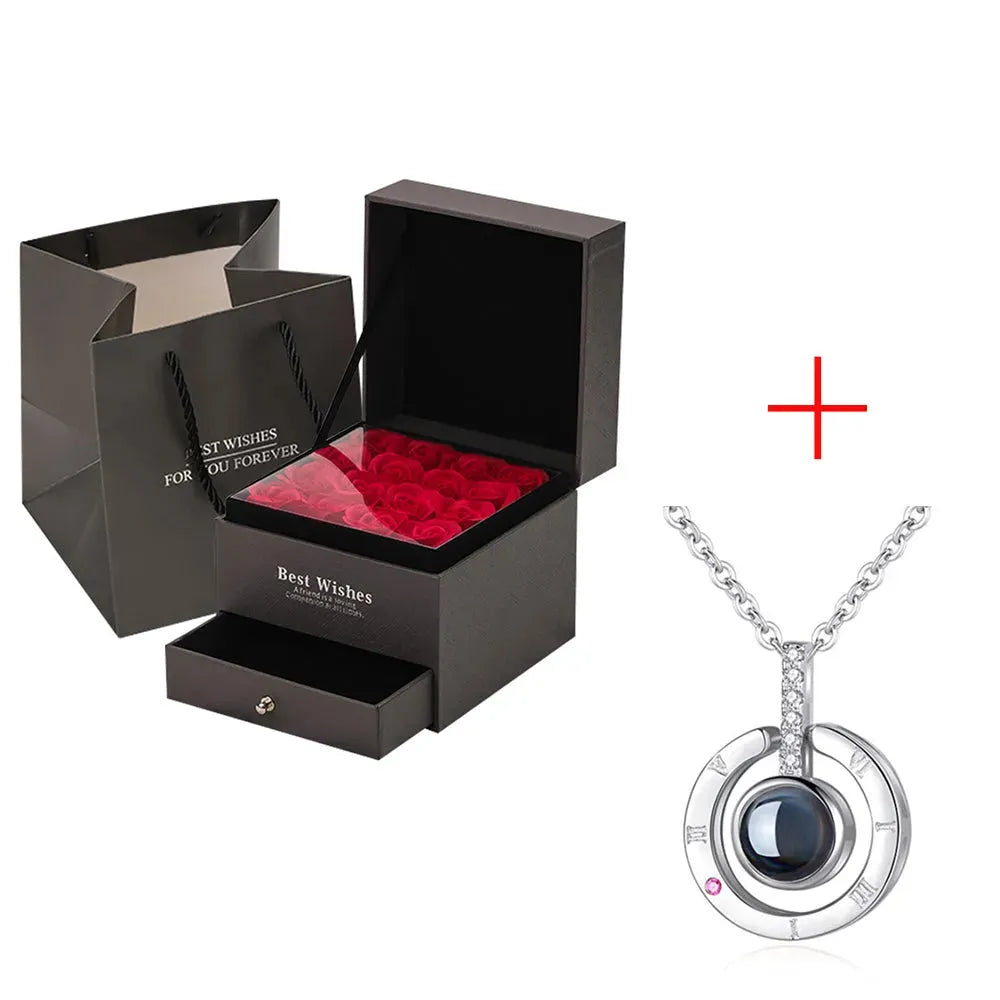 Coffret Cadeau Collier Rose, Cadeau Parfait Pour La Saint-Valentin - Bellarte Enchanté Coffret Cadeau Collier Rose, Cadeau Parfait Pour La Saint-Valentin